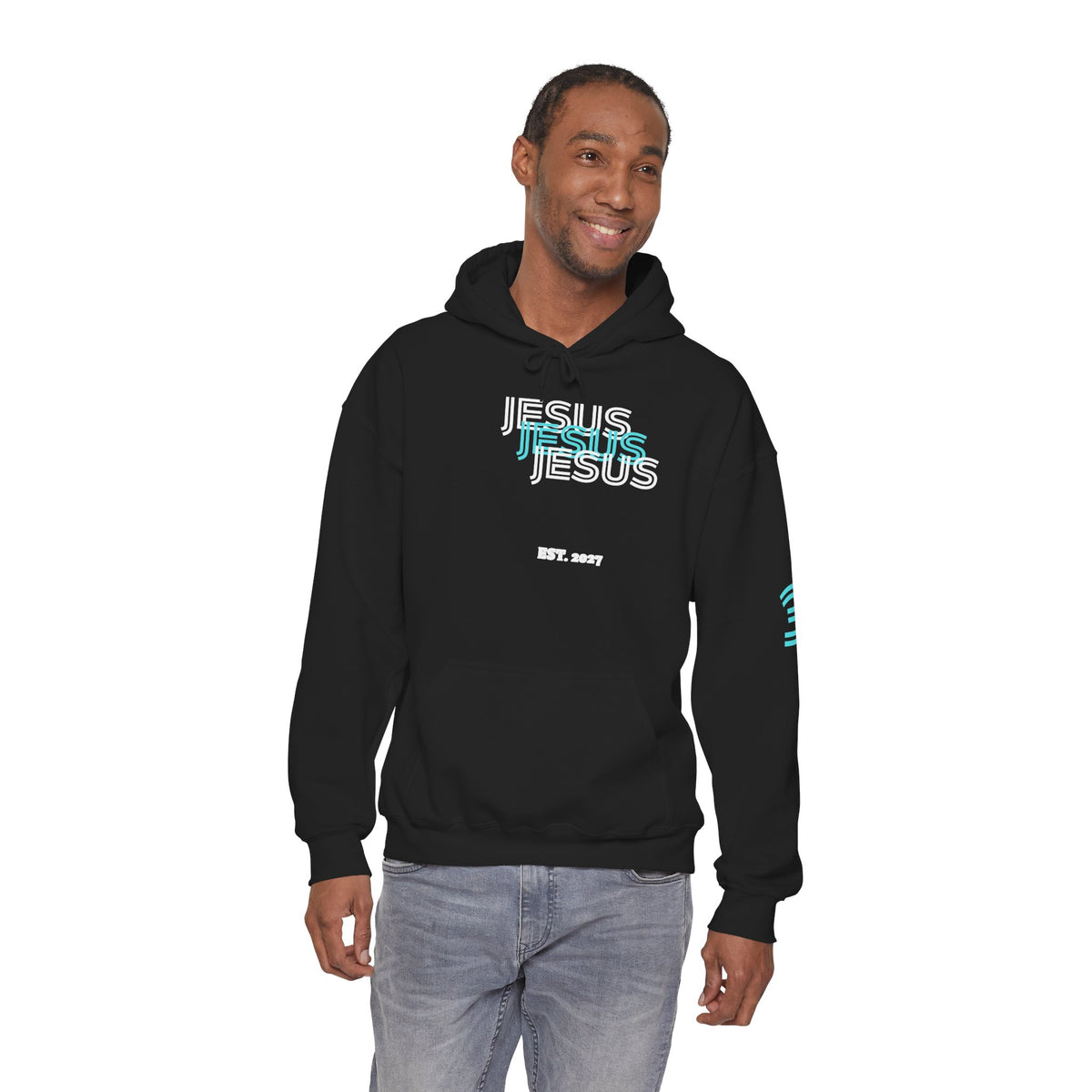 Jesus 3N1 Baby Blue Faith Hoodie