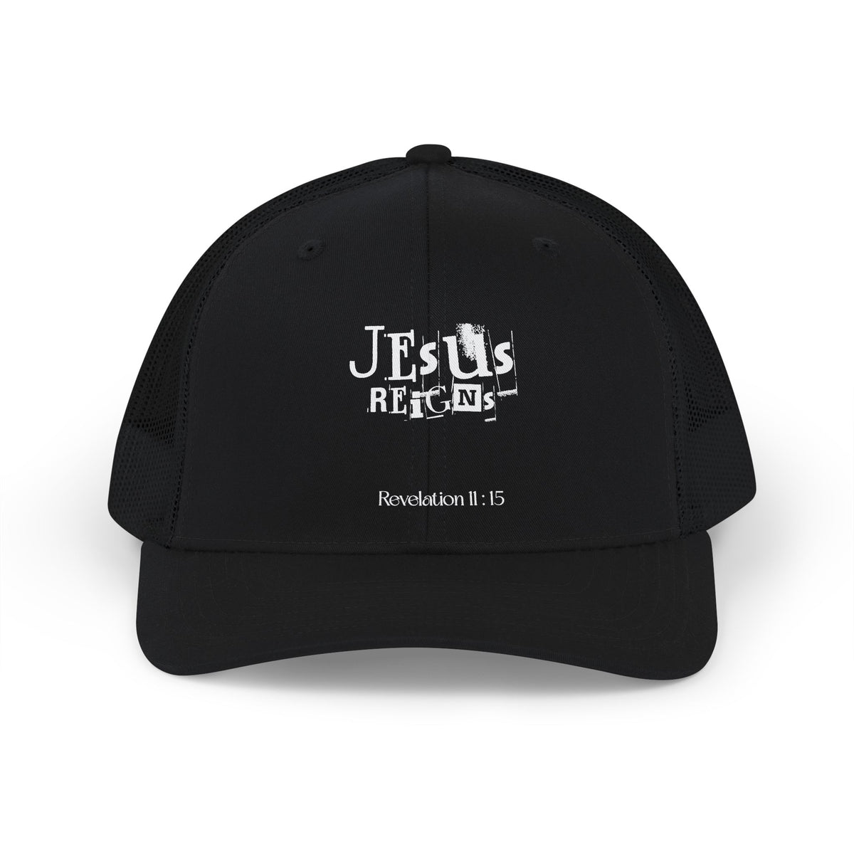 Jesus Reigns Revelation 11:15 Trucker Cap | Faith Graphic Snapback