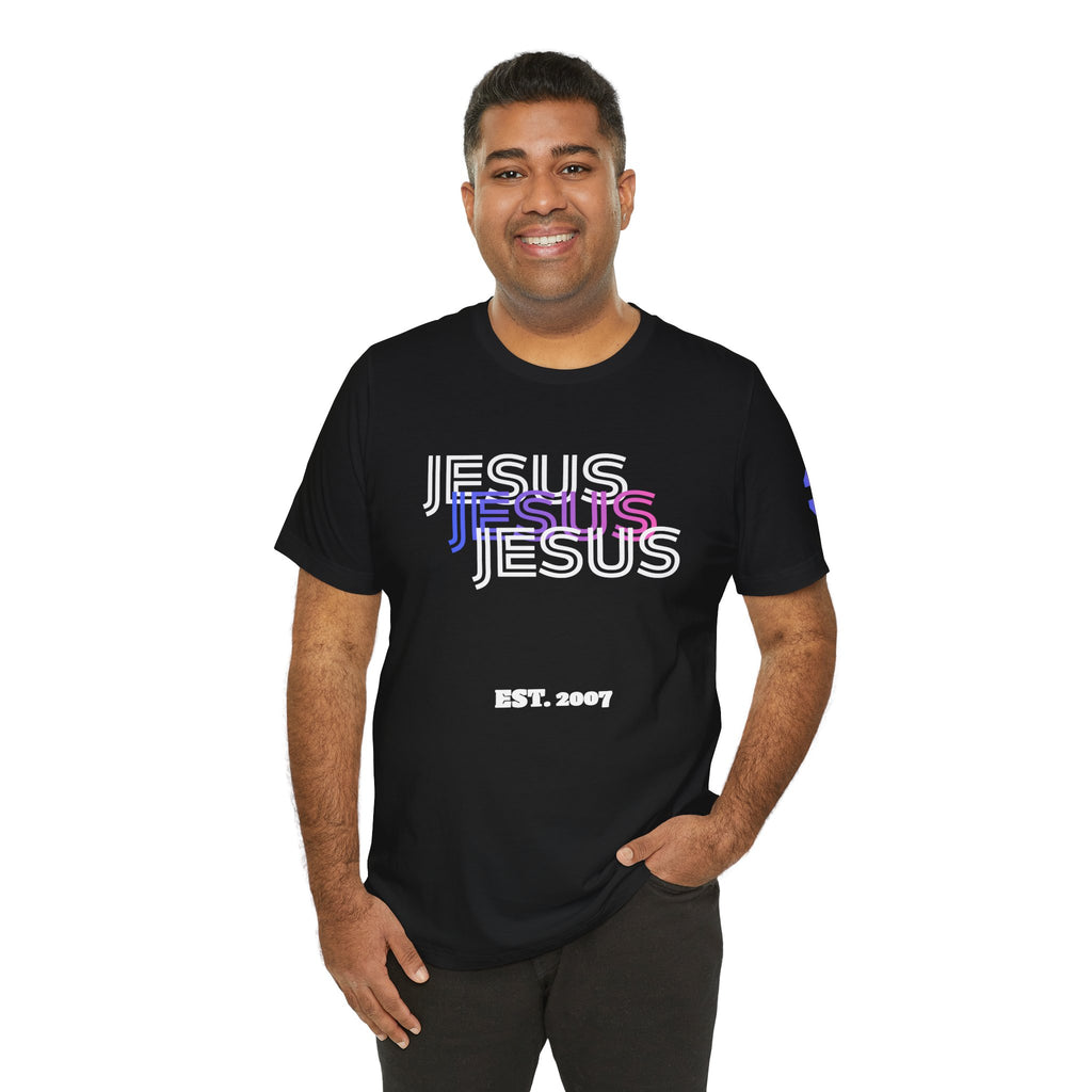 Jesus Gradient 3-N-1 Tee — Retro Pastel Christian T-Shirt