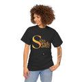 Copy of Sexy, & Saved period Teal Tropical Paradise Twist Logo Tee | Retro collegiate script, small chest print