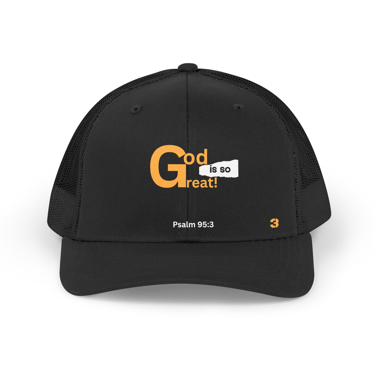 God Is So Great Trucker Hat | Retro Script Faith Statement