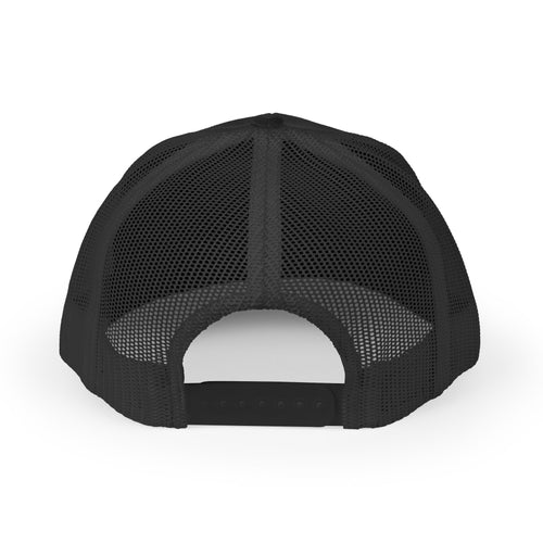 GO.D is the G.O.A.T pearl White Vertical Trucker Hat | Retro Script Faith Statement