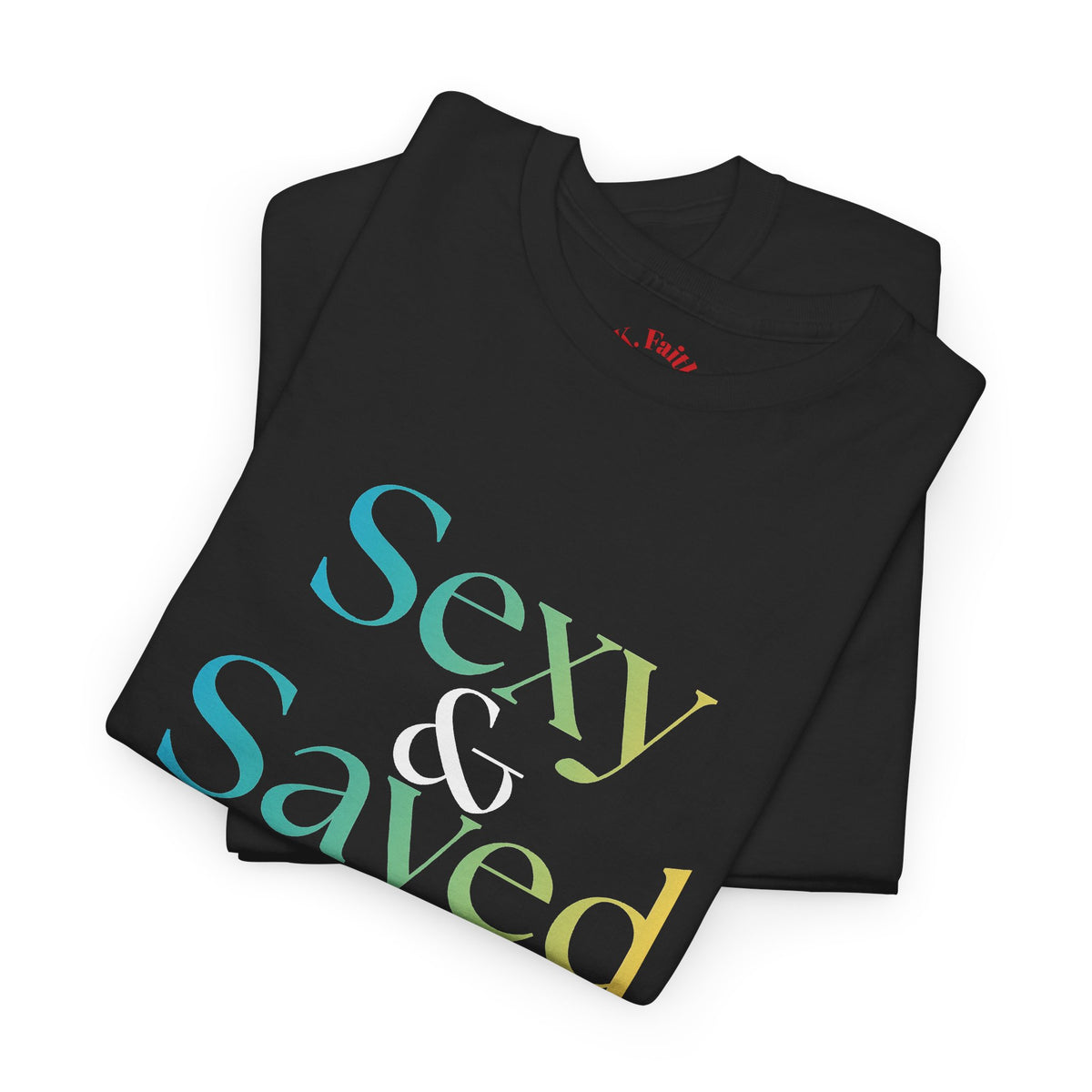 Sexy & Saved Period Caribbean Vibes & Ice Logo Tee | Retro collegiate script, small chest print