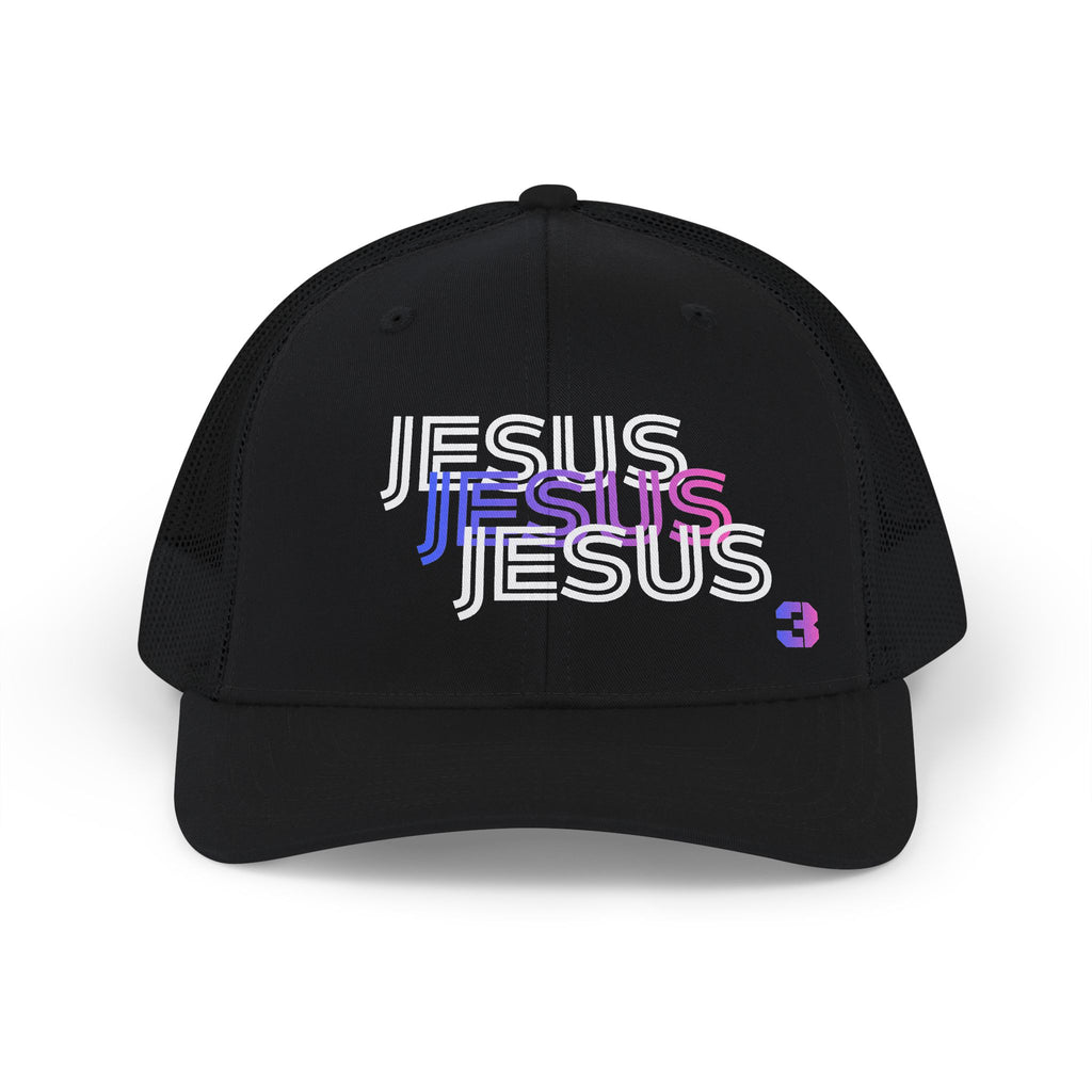 Jesus Retro Stack Trucker Cap | Faith Graphic Snapback
