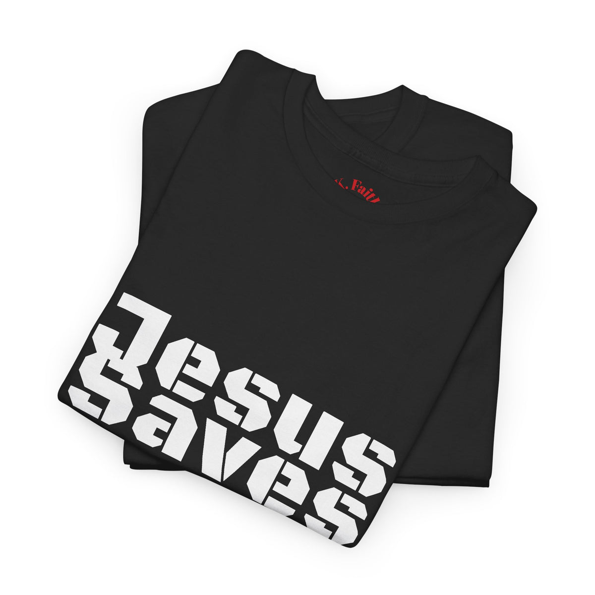 Jesus Saves Logo Tee | Retro collegiate script, small chest print