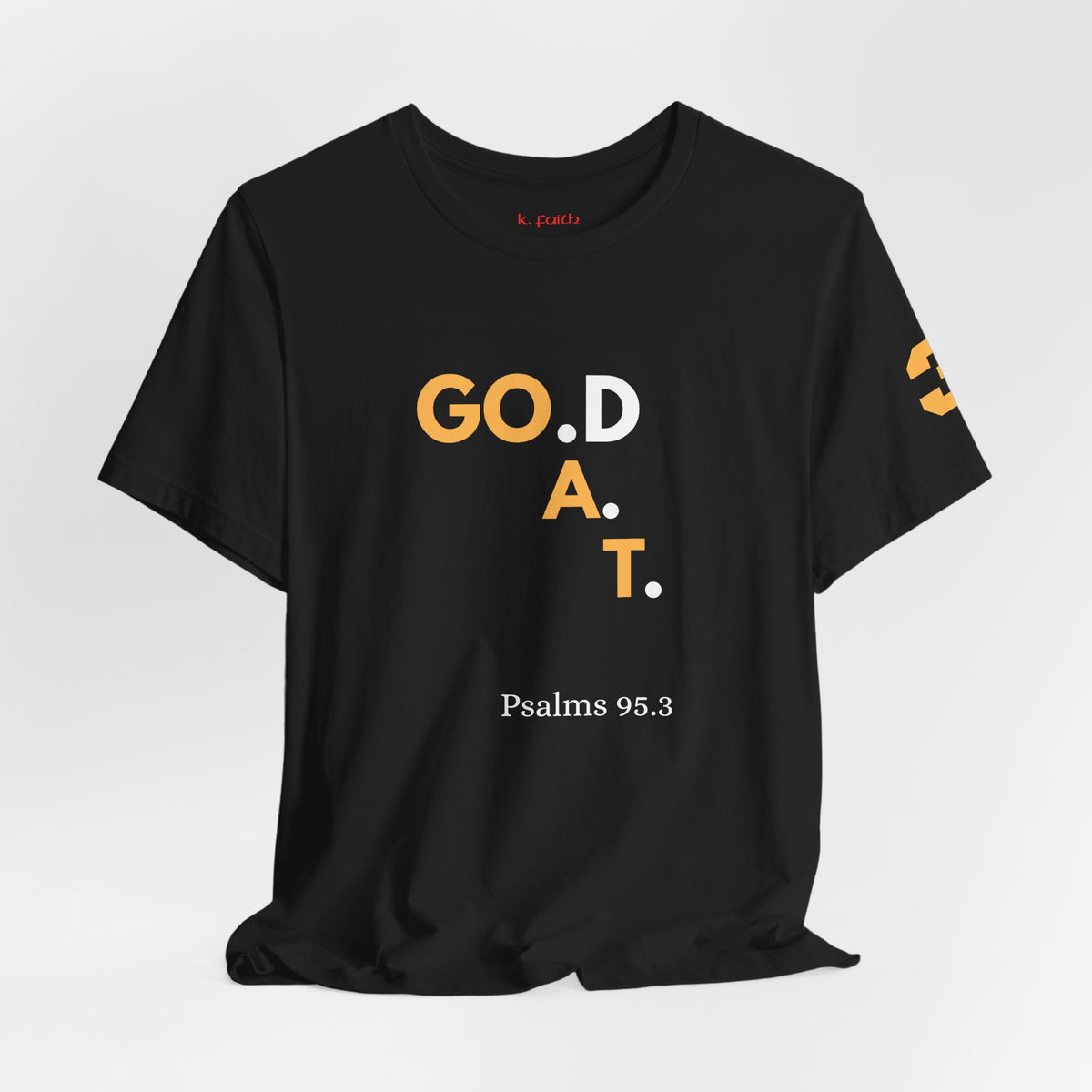 God the G.O.A.T Vertical Gold T-Shirt - Christian Faith Graphic Tee