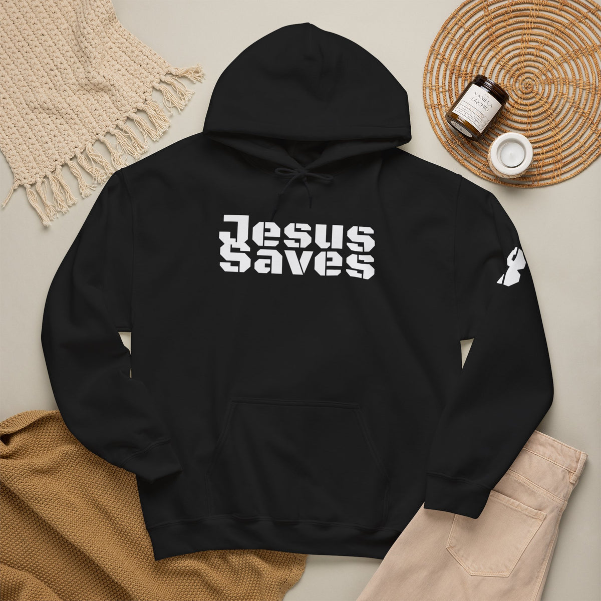 Jesus Saves Christian Graphic Hoodie
