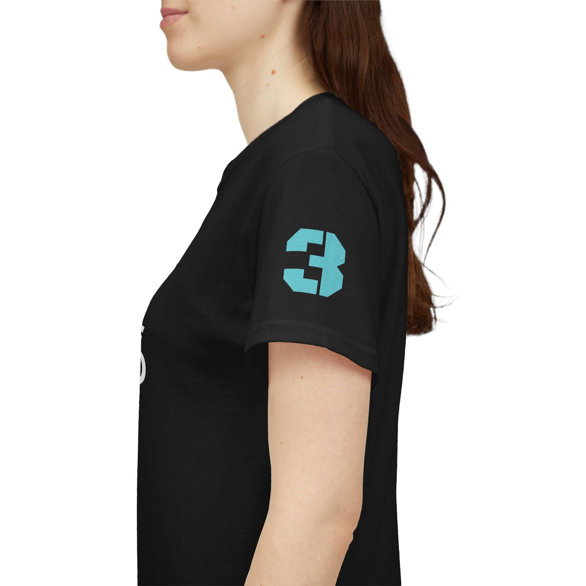 Jesus 3-N-1 Baby Blue Tee | Retro collegiate script, small chest print
