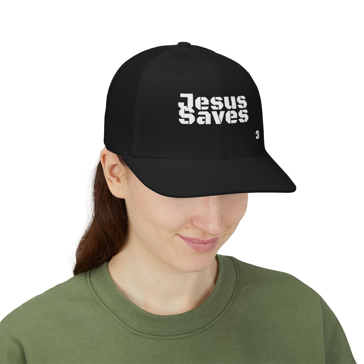 Jesus Saves Trucker Cap | Faith Graphic Snapback