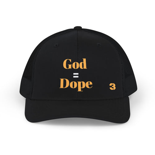 God = Dope Gold Trucker Cap | Faith Graphic Snapback