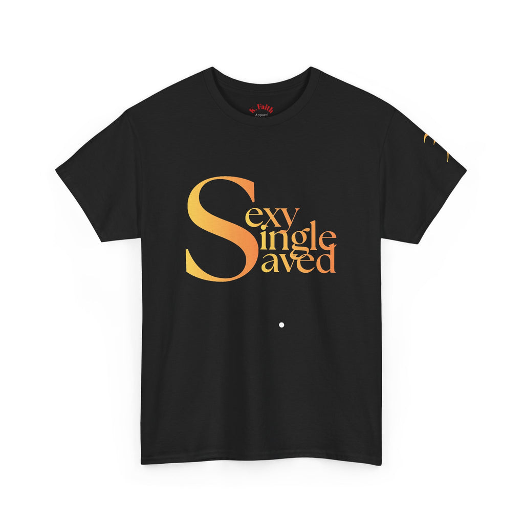 Copy of Sexy, & Saved period Teal Tropical Paradise Twist Logo Tee | Retro collegiate script, small chest print