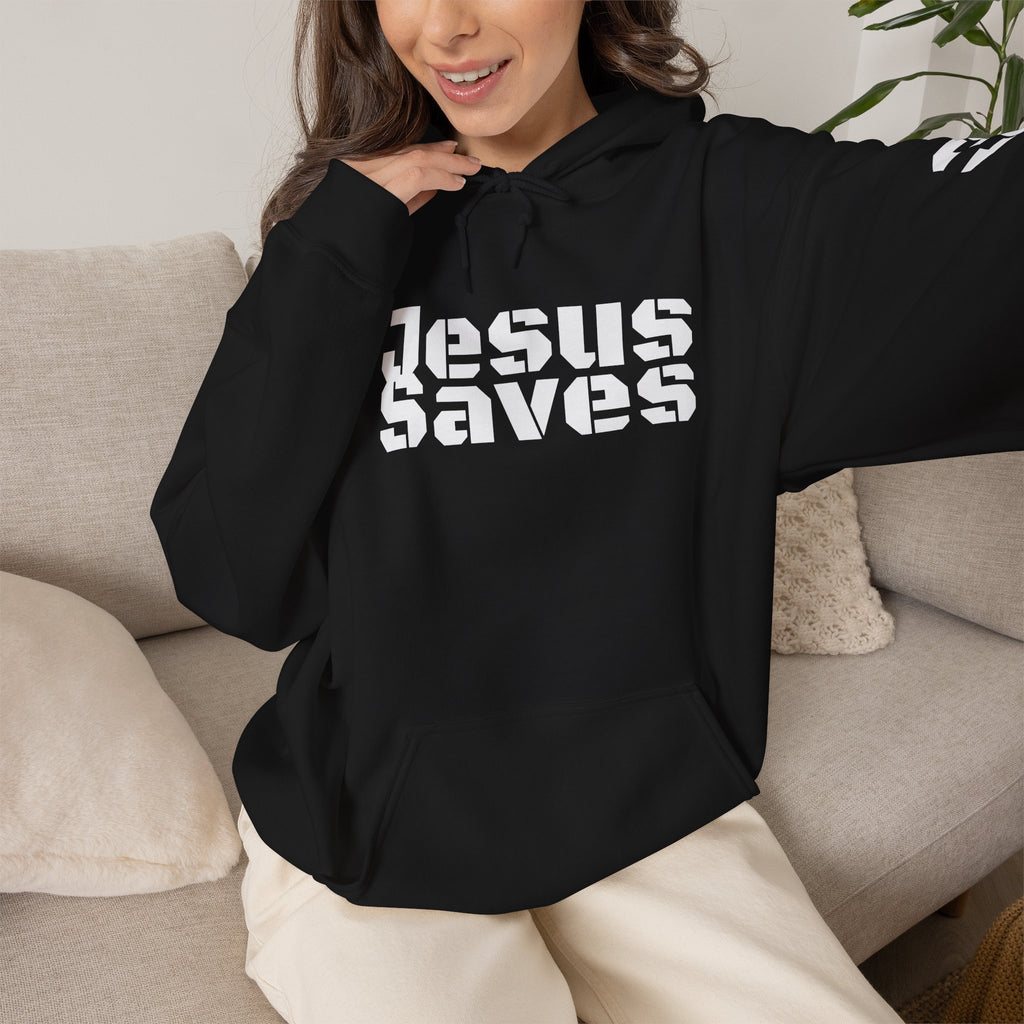 Jesus Saves Christian Graphic Hoodie