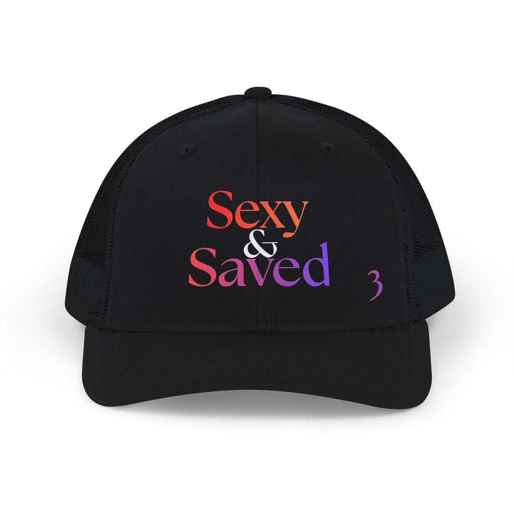 Sexy & Saved Fierce & Favored Stack Trucker Cap | Faith Graphic Snapback