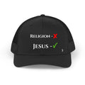 Religion ❌ Jesus ✅ Trucker Hat | Retro Script Faith Statement