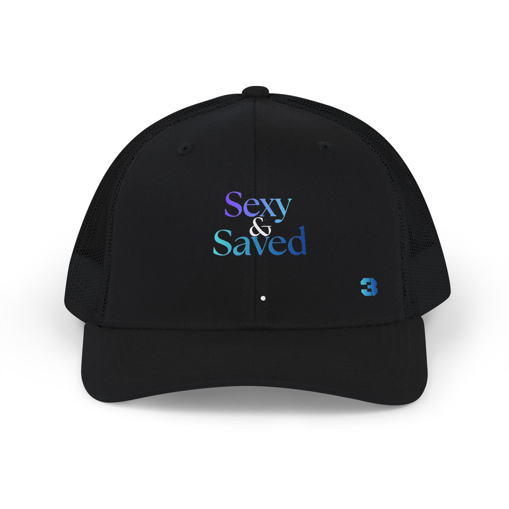 Sexy & Saved Period Stack Trucker Cap | Faith Graphic Snapback