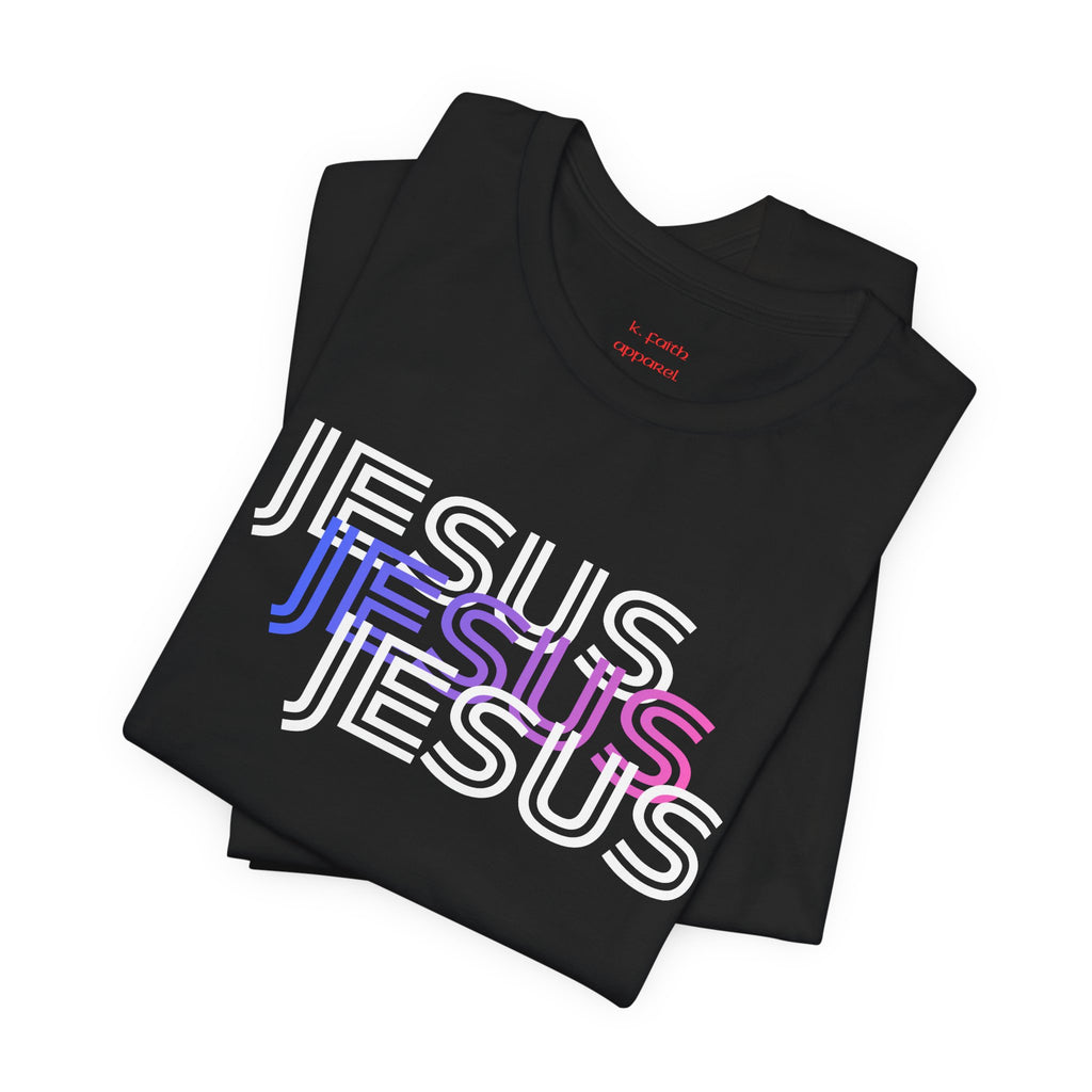 Jesus Gradient 3-N-1 Tee — Retro Pastel Christian T-Shirt