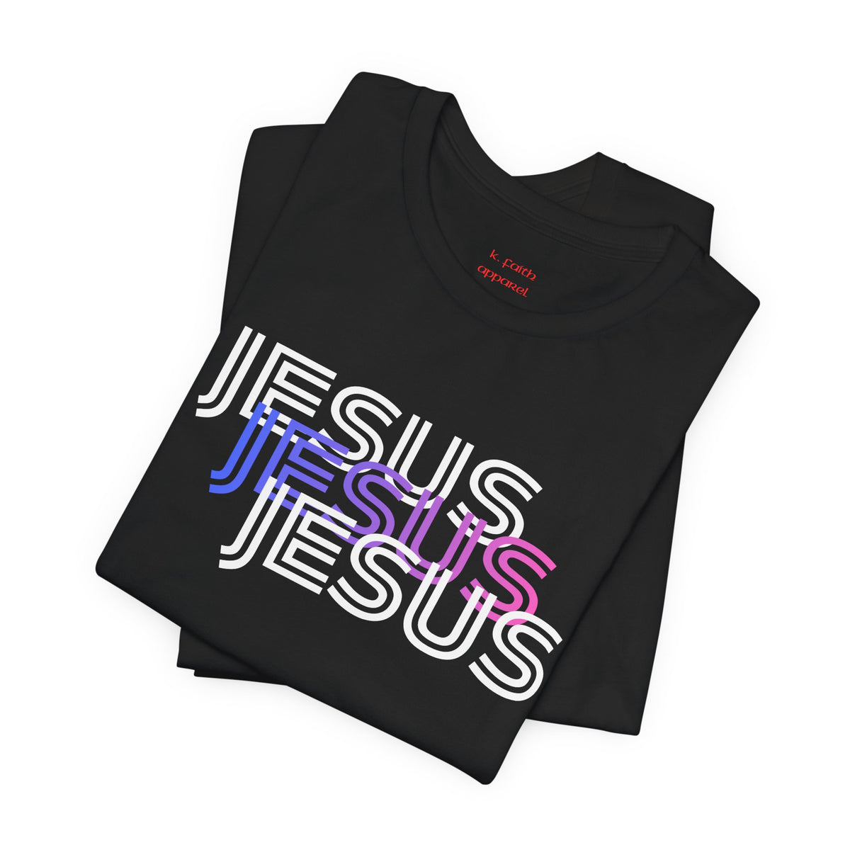 Jesus Gradient 3-N-1 Tee — Retro Pastel Christian T-Shirt