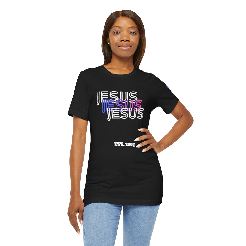 Jesus Gradient 3-N-1 Tee — Retro Pastel Christian T-Shirt
