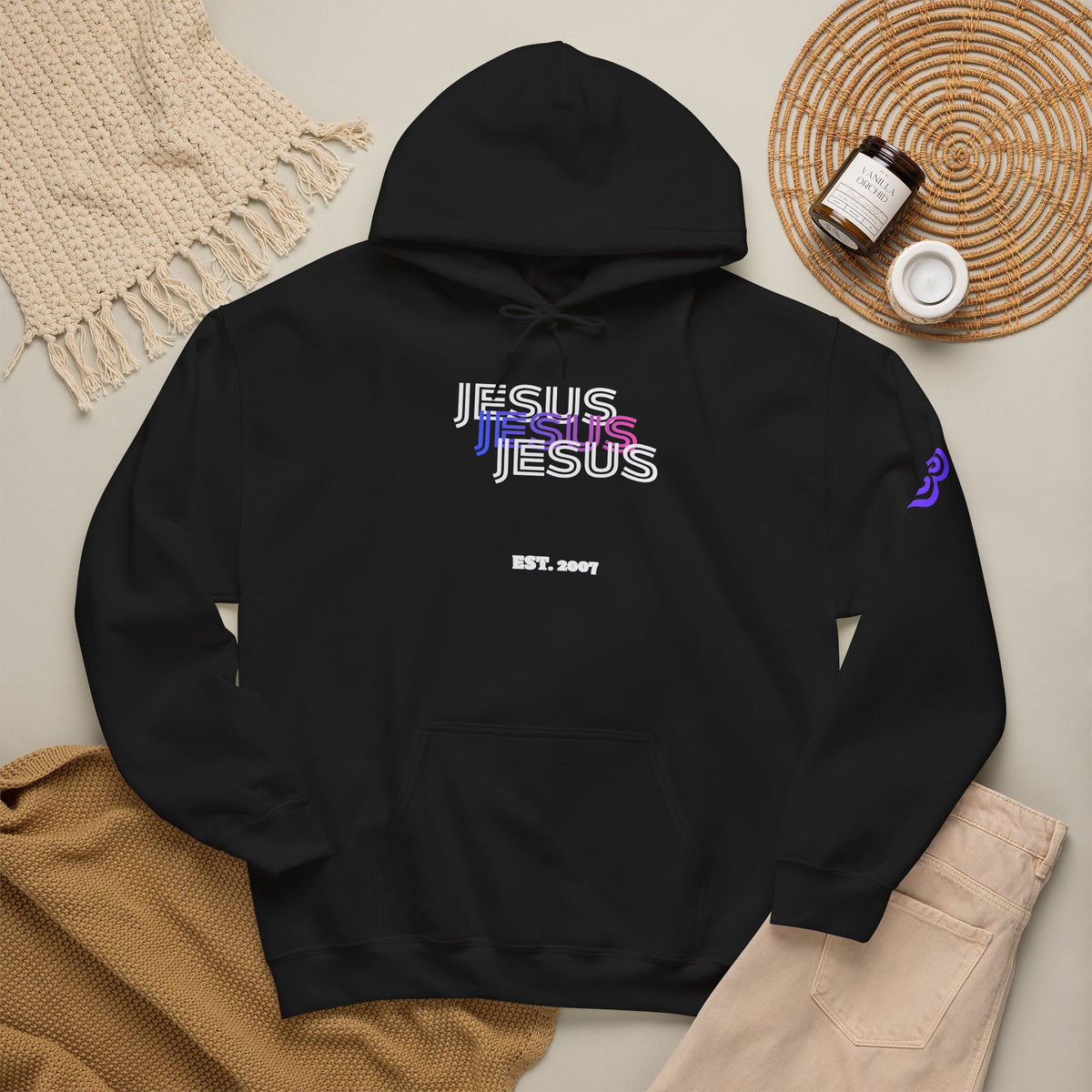 Jesus 3N1 Grape Splash Hoodie – Christian Faith Streetwear Sweatshirt