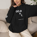 GOD is G.O.A.T. Snow White Vertical Psalms 95:3 Christian Unisex Hoodie