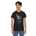 Nolan Wells Justice Tee | Retro collegiate script, small chest print